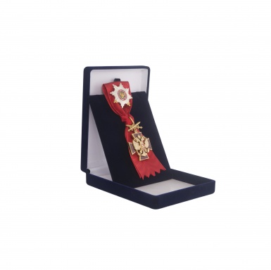 Звезда и орден за залуги перед отечеством (в миниатюре) коллекционный,  в бархатной коробочке