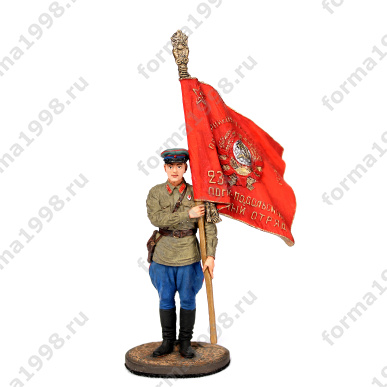 Солдатик Старший сержант погранвойск НКВД со знаменем погранотряда, 1939-43 гг. СССР