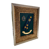  Рамка-коллаж с символикой  «Пограничные войска» , погоном полковник,  лентой «За верность традициям»